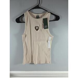 Wild Fable Women's Tank Cut Out Heart Tan Small NEW Summer Casual